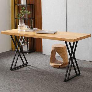 Escritorio de lectura de estudio de madera rectangular largo para el hogar, pata de mesa de trabajo de computadora fuerte, patas de mesa de comedor - Product Image 6