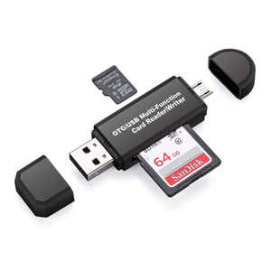 适用于Android手机平板电脑的sd卡读卡器微型USB OTG至USB 2.0适配器存储卡读卡器 - Product Image 1