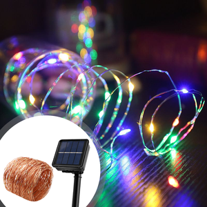 Cadena de luces solares a prueba de agua, con temporizador de Control remoto, alambre de cobre, Navidad, venta al por mayor - Product Image 6