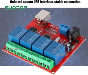 Módulo de relé de interruptor de Control USB, 4 canales, 12V, controlador de interruptor inteligente de ordenador, placa de expansión de módulo de relé de PC