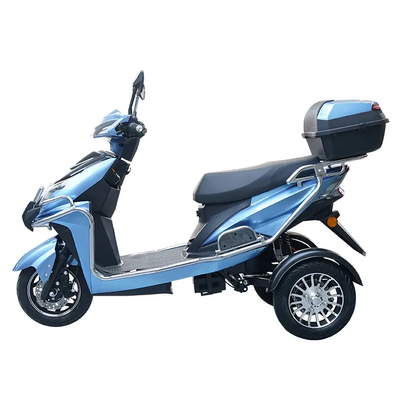 CKD SKD 10 inç 500W 650W 800W 30 km/h hız yetişkin üç tekerlekli üç tekerlekli bisiklet scooter elektrikli motosiklet