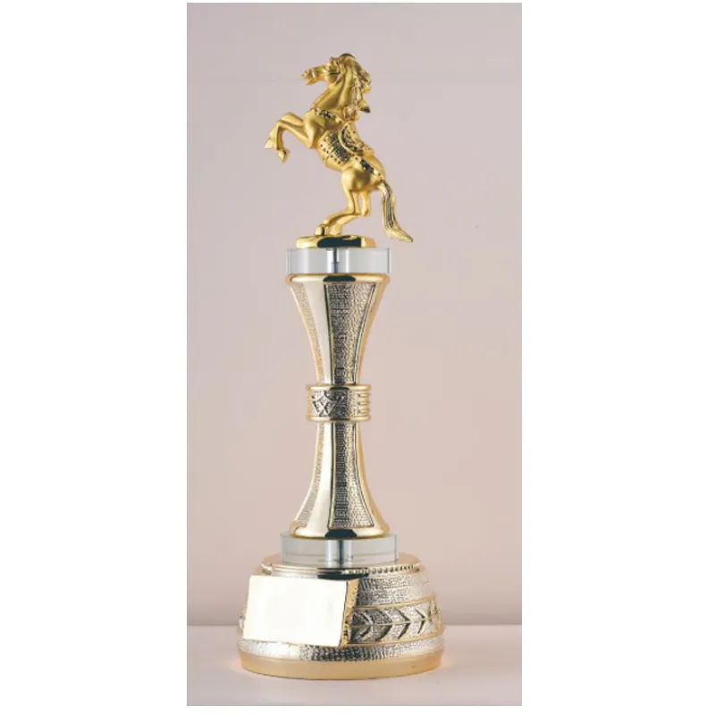 JY en çok satan high-end büyük boy kristal el sanatları özel spor yarışması binicilik metal kupa altın ödülü kupa hediye ile