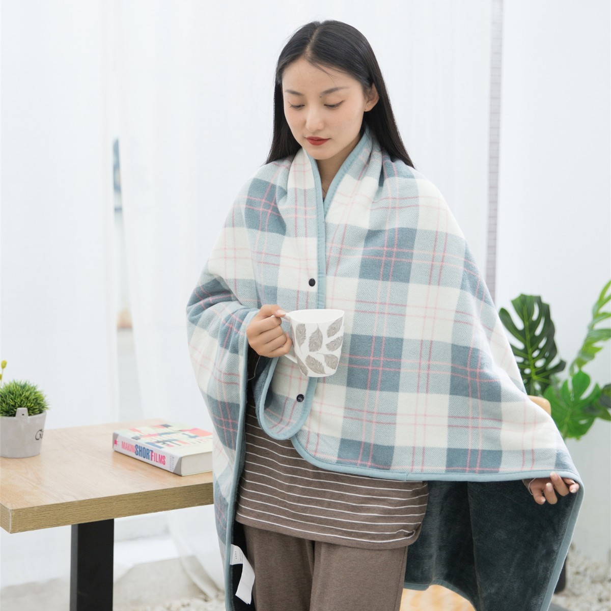 Muji blue plaid