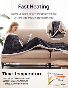 シェルパウェアラブルブランケットフーディースリーブ付きフットポケット大人用電気ブランケット