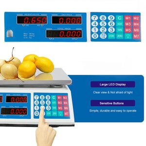 Báscula Digital para verduras, balanza electrónica de 66lb, 30kg, para tienda de venta al por menor