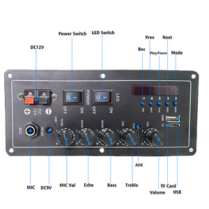 Custom 2CH Digital BT <strong>MIC</strong> <strong>Input</strong> Rechargeable 12V Karaoke Power Amplifier TF USB Mixer Audio Accessories Support Customization - Product Image 4