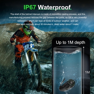 Ejeas Q8 Full Duplex Bluetooth Intercom Sistema impermeable Bluetooth de largo alcance motocicleta MESH intercomunicador casco intercomunicador - Product Image 3