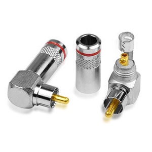 用于音频视频插头的高质量L型RCA直角90度弯头连接器无焊接AV插头 - Product Image 3