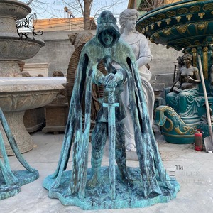 Blve ngoài trời lâu đài vườn cuộc sống Kích thước nổi tiếng con số đồng điêu khắc huyền thoại Vua Arthur Thời Trung Cổ Knight tượng - Product Image 3