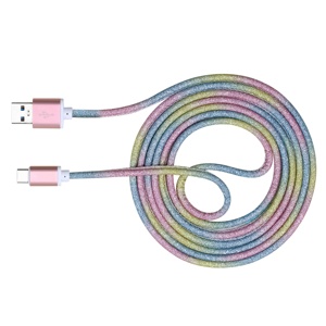 整体销售彩色高端定制印刷pu皮革微型c型usb c电缆，适用于iphone 15的c型手机 - Product Image 2