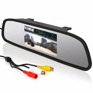Safety Driving 2 Ways <strong>RCA</strong> <strong>Input</strong> LCD Screen 12V-24V Universal Mount Clip-On Display 4.3&quot; Vehicle Rear View Mirror Car <strong>Monitor</strong> - Product Image 2