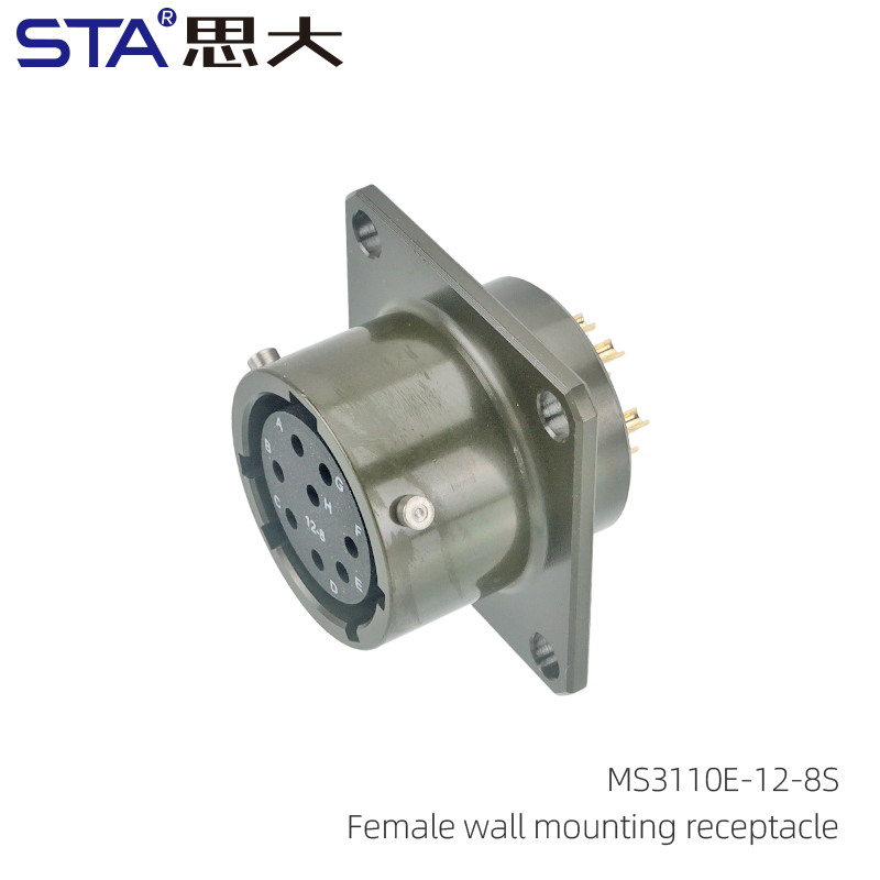 MS3110E-12-8P Female wall mounting receptacle