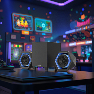 2.1 CH RGB Backlit Desktop Stereo Gaming Speakers 60W <strong>USB</strong> Powered Volume <strong>Control</strong> for Laptop Mac Tablet <strong>Computer</strong> 80W Output AUX - Product Image 6