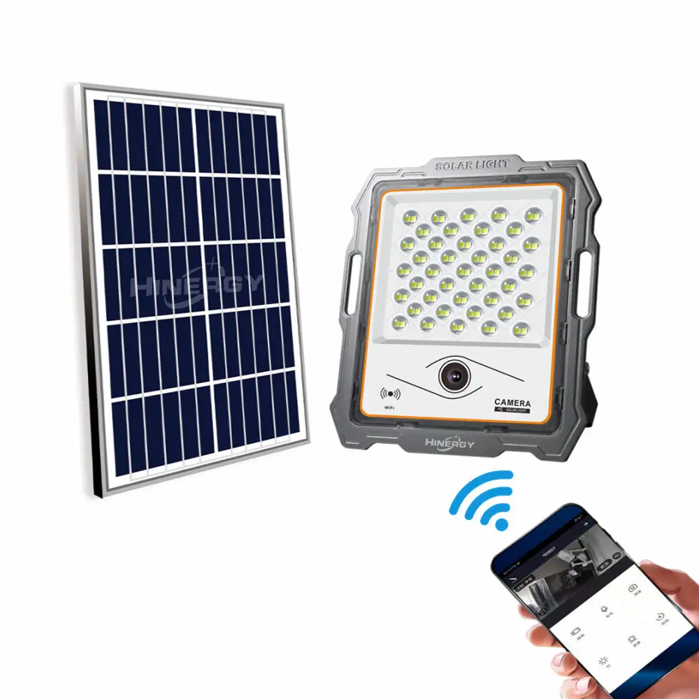 Al aire libre Ip67 100W todo en uno Solar del Sensor de seguridad de emergencia LED Luz de inundación con interruptor