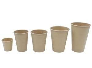 8oz 12oz 16oz bambu tek % duvarlı kağıt bardak biyobozunur parçalanabilir geri dönüşümlü tek kullanımlık paket sıcak soğuk içecek kahve