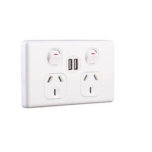 批发SAA认可的AS/NZS双USB 10A 250V卧式双powerpoint插座开关插座