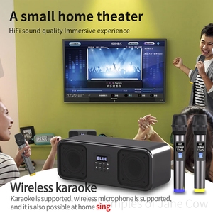 无线蓝牙扬声器BT5.0户外便携式电源低音炮扬声器家用k歌音箱扬声器带麦克风 - Product Image 5