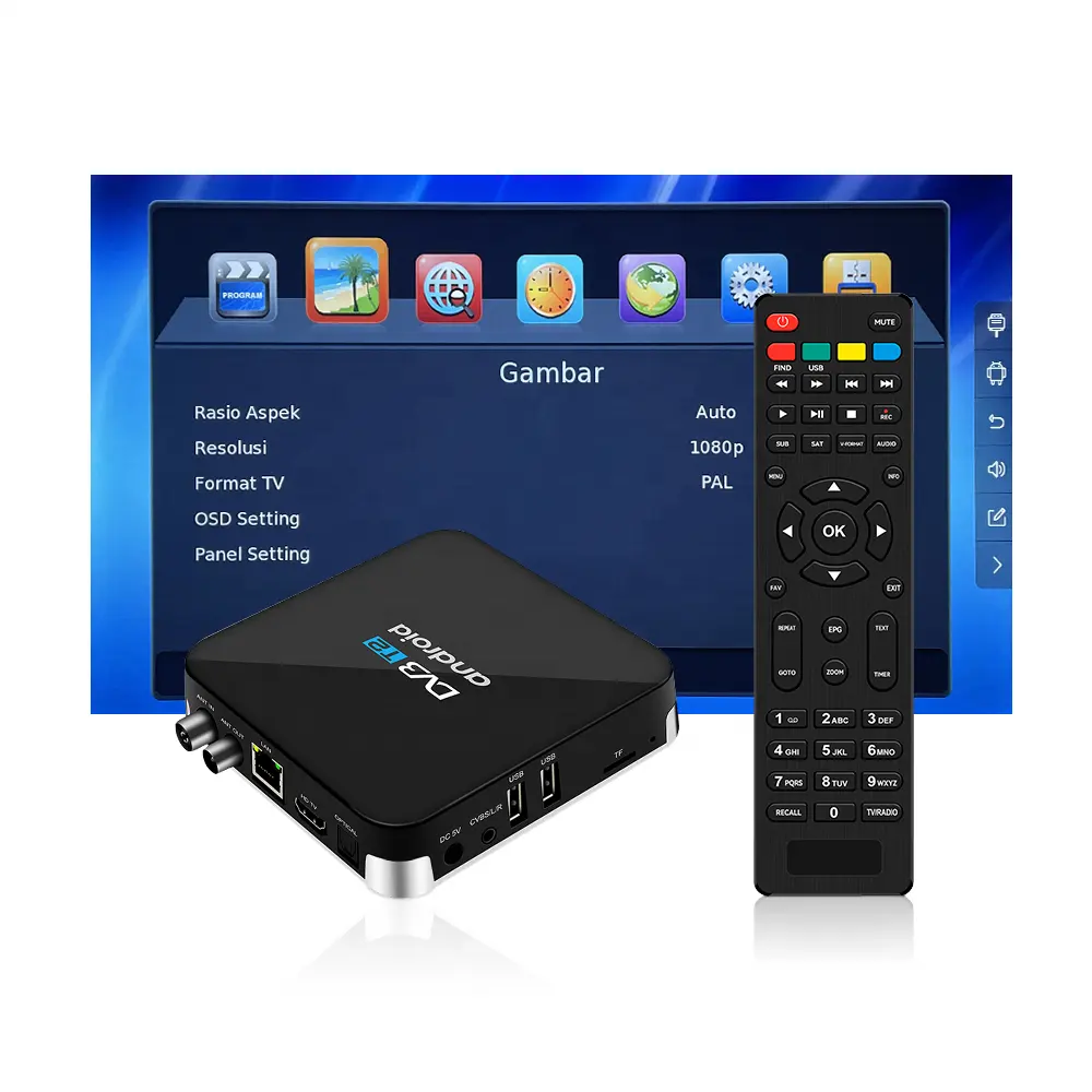 Boîtier décodeur externe TV full HD Combo DVB T2, Android S905X3, Youtube, téléchargement de logiciel