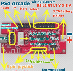 PS4PS3PC universal Arcade joystick chip TV consola de juegos accesorios DIY placa de circuito pequeña placa roja - Product Image 2
