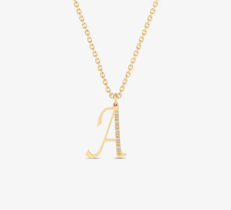 Inspire Jewelry collana iniziale Italic 26 lettera alfabeto ciondolo personalizzato CZ pavimentato Bling placcato oro gioielli moda donna