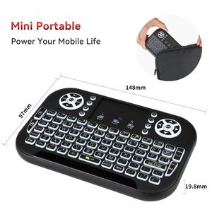 Topleo Custom OEM Mini teclado portátil RGB LED colorido retroiluminado Smart USB para Mini TV Box touchpad teclado inalámbrico - Product Image 3