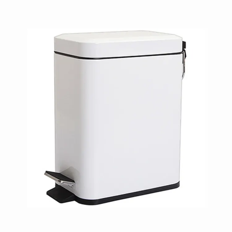 BX-cubo de basura rectangular, cubo de basura con pedal de acero inoxidable, color personalizado, 5L, para interior