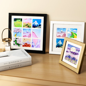 El yapımı DIY ahşap çerçeveler için çocuk kare dört saray kafes dokuz saray kafes yağlıboya dış çerçeve masa fotoğraf - Product Image 1