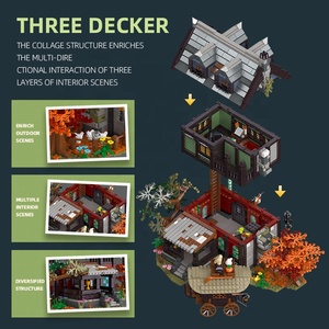 2710件MOC-80148中世纪酒店DIY教育玩具建筑砖小塑料块带盒包装游戏 - Product Image 2