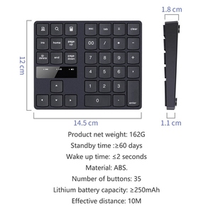 Teclado digital inalámbrico 2,4G, teclado numérico USB de 35 teclas, teclado de carga USB para ordenador portátil, PC de escritorio, negro - Product Image 2