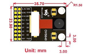 Nuevo Módulo de cámara basado en sensor de imagen OV5640, 5 megapíxeles (2592x1944), enfoque automático con LED de flash integrado - Product Image 6