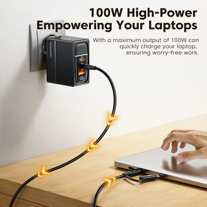 สายชาร์จเร็วแบบ2 in 1 toocki 20W 100W จอแสดงผลดิจิตอลแบบ2อิน1สำหรับ IP Type-C - Product Image 3
