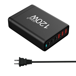 120w USB C fiş şarj PD USB duvar şarj adaptörü 6 limanlar QC3.0 hızlı şarj usb-c masaüstü Gan Laptop şarj cihazı MacBook için - Product Image 2