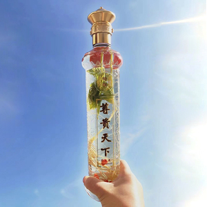 Lüks 500 ile High-end şarap cam şişe ml 1l 2l 3l Ginseng kabarcık ahşap hediye kutusu - Product Image 2