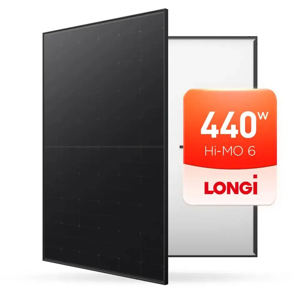 Listo para nave LONGI SOLAR Hola MO 6 científico LR5 - 54 HTH 435W 440W 445W 450W HPBC célula SOLAR negro PANEL SOLAR