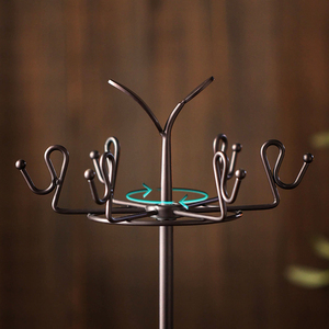 Nordic Design 6-Haken Kaffeetasse Getränke halter Baum Drehbarer Halter Metall Bar Display Rack für Theke Lagerung - Product Image 3