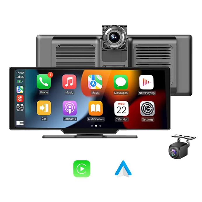 Kamera dasbor Android 10 10.26 inci 4K, kamera perekam Gps dengan Carplay ADAS navigasi Gps