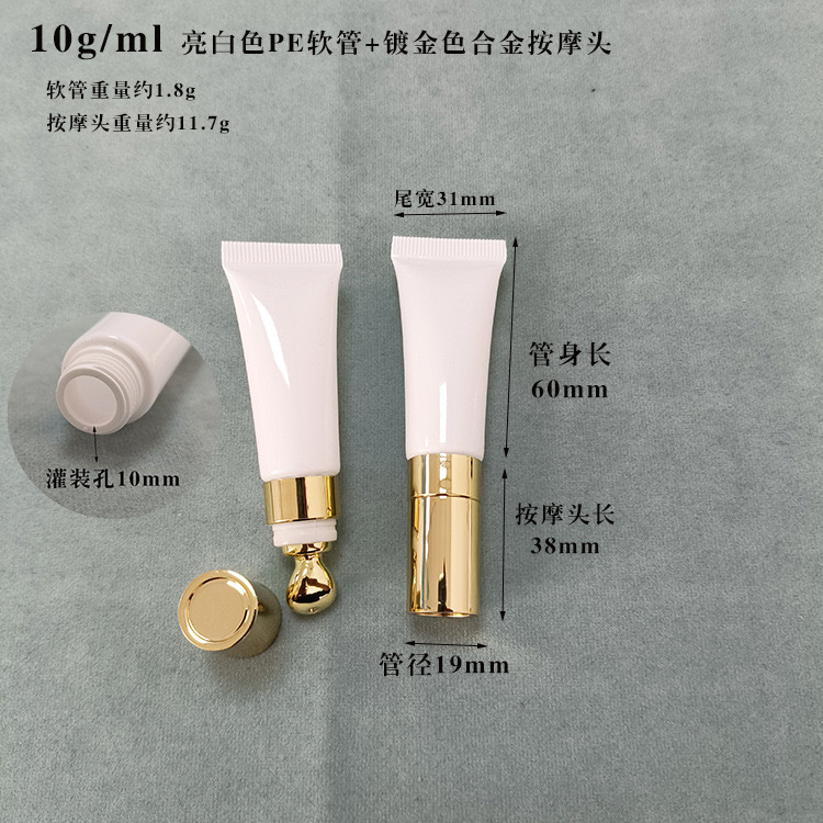 10ml blanco brillante + cabezal de aleación de zinc dorado