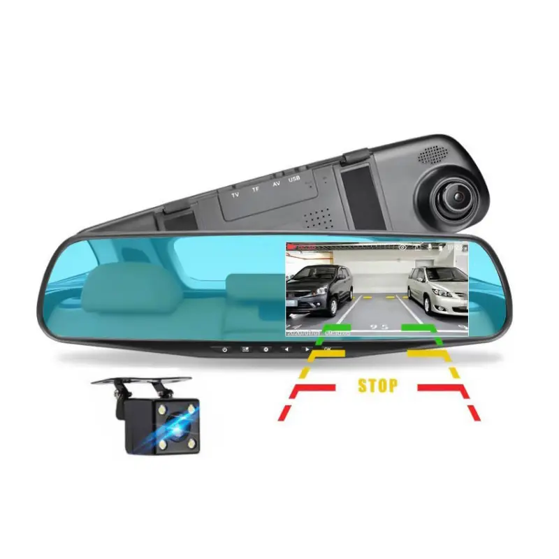 Зеркальный передний и задний видеорегистратор, Двойной Автомобильный видеорегистратор, камера, Автомобильный видеорегистратор, оптовая продажа, видеорегистраторы 1080p, автомобильная Черная Камера