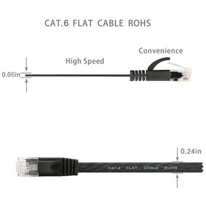 Flat Cat 6 <strong>UTP</strong> RJ45 Male To Male 8P8C Shield Flat <strong>Network</strong> Rj45 <strong>UTP</strong> Cable For Printer <strong>Computer</strong> Router - Product Image 3