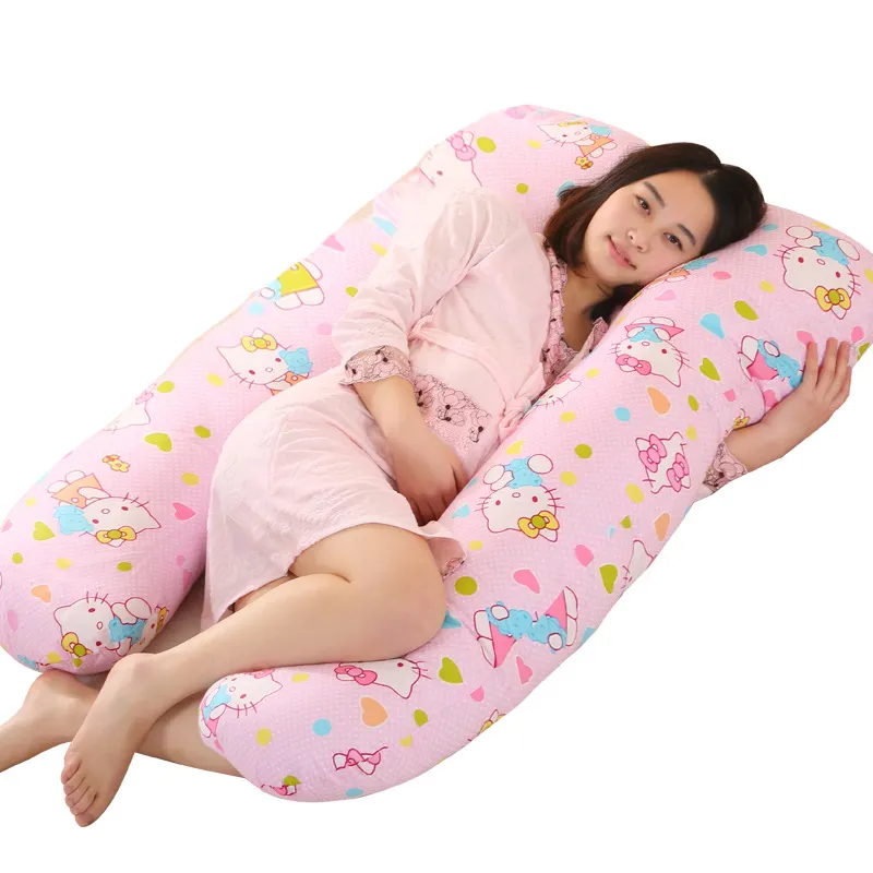 INS TIKTOK superventas en forma de U de cuerpo completo embarazo maternidad almohada algodón Pantalla de fibra hueca para un cómodo sueño de enfermería