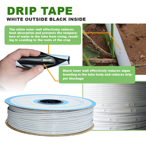 Gardening Supplies Drip Irrigation Tape 1 Hectare Drip Irrigation System White Outside Drip Tape 16mm with <strong>Flat</strong> <strong>Emitter</strong>