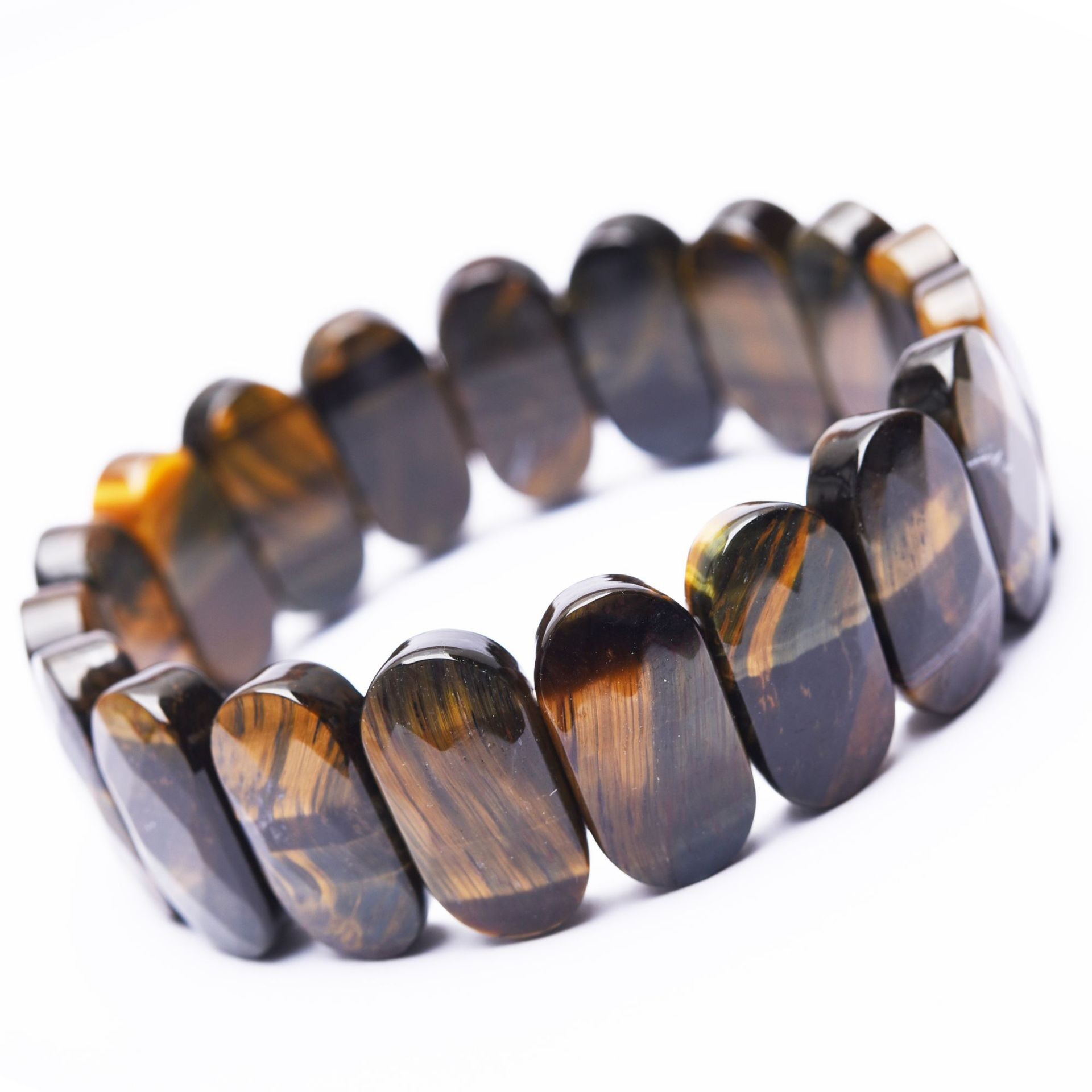Yellow and blue tiger eye rounded