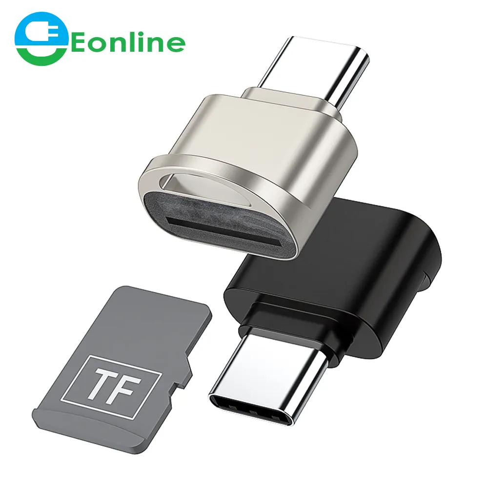 EONLINE 휴대용 미니 카드 리더기 유형 C USB3.1 마이크로 카드 리더기 TF 메모리 카드 어댑터 OTG Macbook 스마트 폰 U 디스크 용