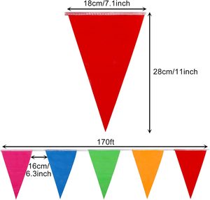 Gran oferta, pancarta de cadena pequeña personalizada, fabricante de diferentes banderines triangulares, banderas, bandera triangular - Product Image 2