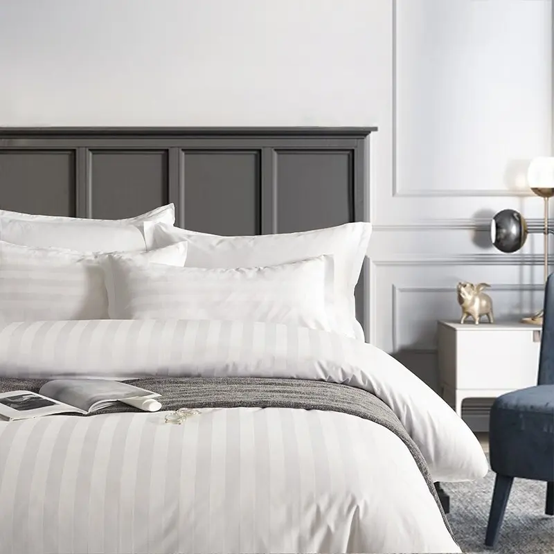 Sábanas elásticas de tela para cama de Hotel, ropa de cama de algodón satinado bordada, nuevo Material de alta calidad
