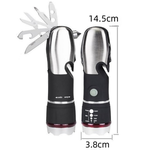 Tutto in uno torcia a LED torcia tattica per auto campeggio di emergenza con vetro Breaker Cutter Multi-strumento caratteristiche promozionali - Product Image 2