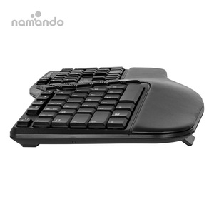 Ergonomic Wireless Split 105-<strong>Key</strong> <strong>Keyboard</strong> 2.4GHz Wireless 13 Multimedia Hotkeys <strong>Functions</strong> Auto Power Wrist Cushion Support - Product Image 4