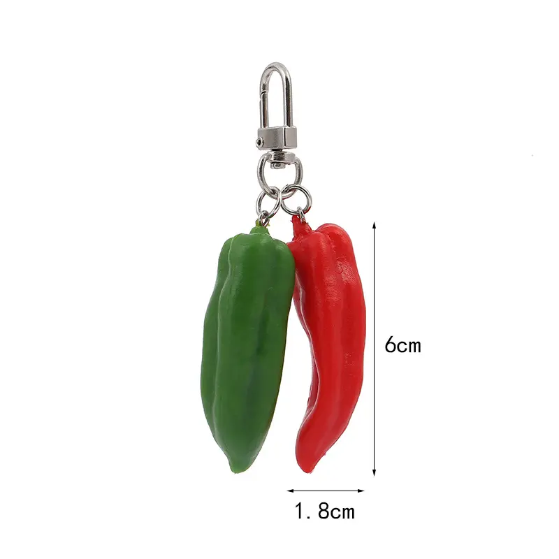 Handy-anhänger, Schlüsselanhänger, kleiner dekorativer Anhänger, PVC-Material-Anhänger, Chili-Schmuck