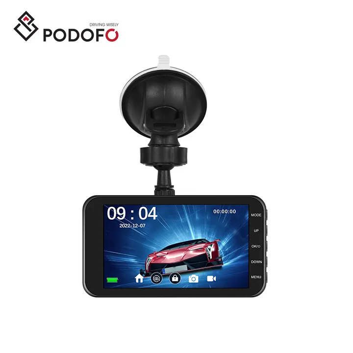 Podofo 4.0" Dash Cam HD 1080P DVR Driving Recording Front And Rear View Waterproof Camera Dual Lens WiFi Video Recorder