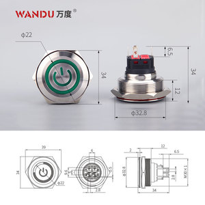 30mm <strong>Push</strong> <strong>Button</strong> Customized Head Multicolor Waterproof IP67 12/24//36V Metal <strong>Push</strong> <strong>Button</strong> <strong>Switch</strong> 5A - Product Image 6